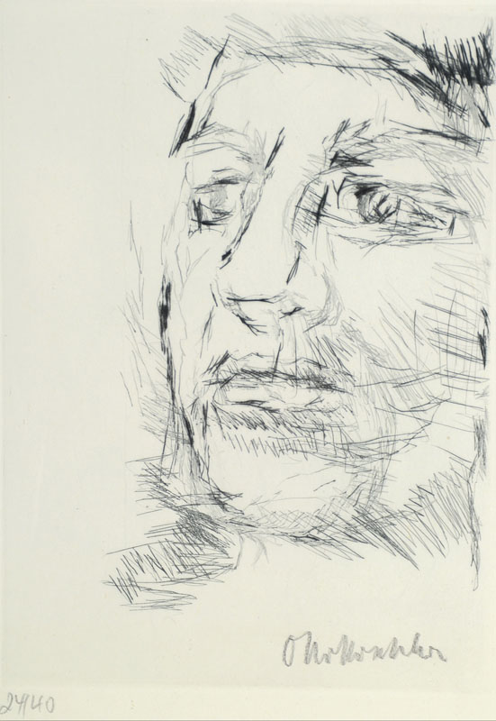 Oskar Kokoschka, 1886-1980, Radierung, Odaliske, handsigniert und nummeriert 24/40, Platte ca. 17,5x12,5 cm, Blattgr. ca. 27,5x24 cm, unter Glas ...