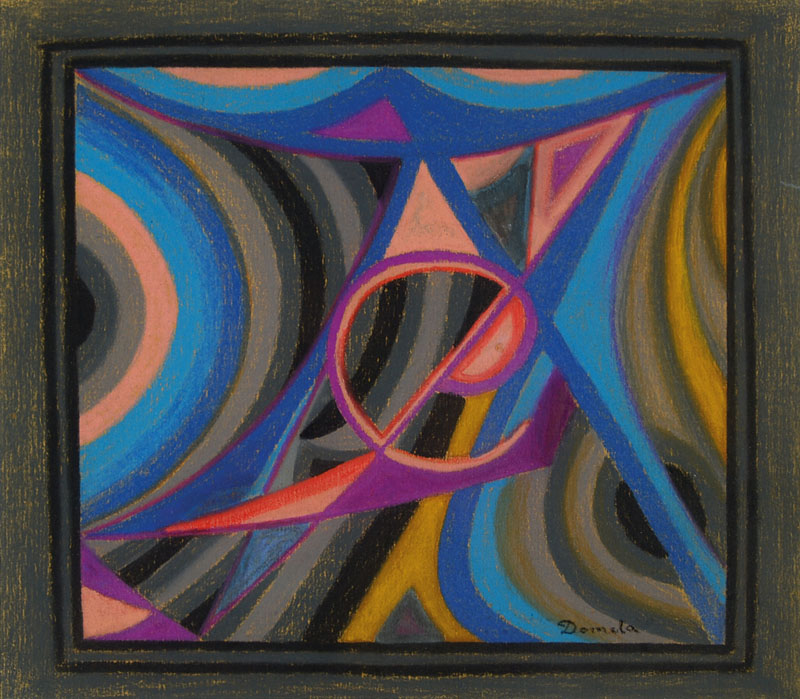 César Domela, 1900-1992, Abstrakte Komposition, Mischtechnik auf Papier, rechts unten signiert, ca. 26x30cm, unter Glas, Rahmen