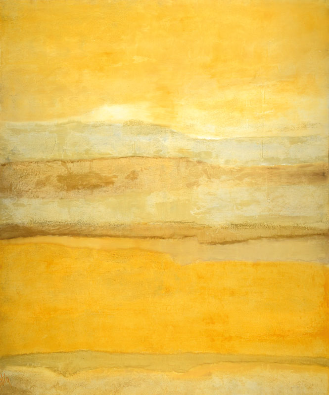 Gaston Galé, zeitgenössischer Belgischer Künstler, Abstrakte Komposition in Gelbtönen, Öl/Lwd, links unten signiert, ca. 120x100 cm, ...