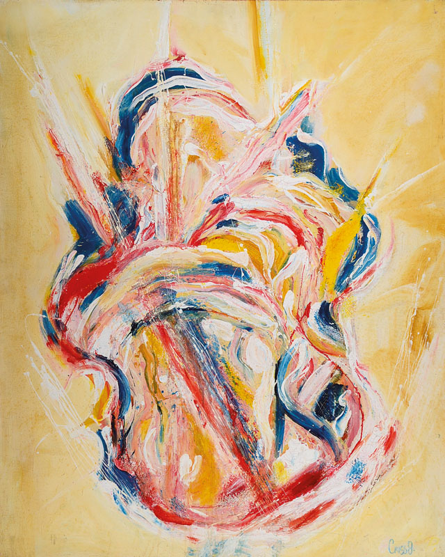 G. Criss, französischer Künstler, Abstrakte Farbkomposition, Acryl/Lwd, rechts unten signiert, ca. 99x81 cm, Ausstellungsleiste
