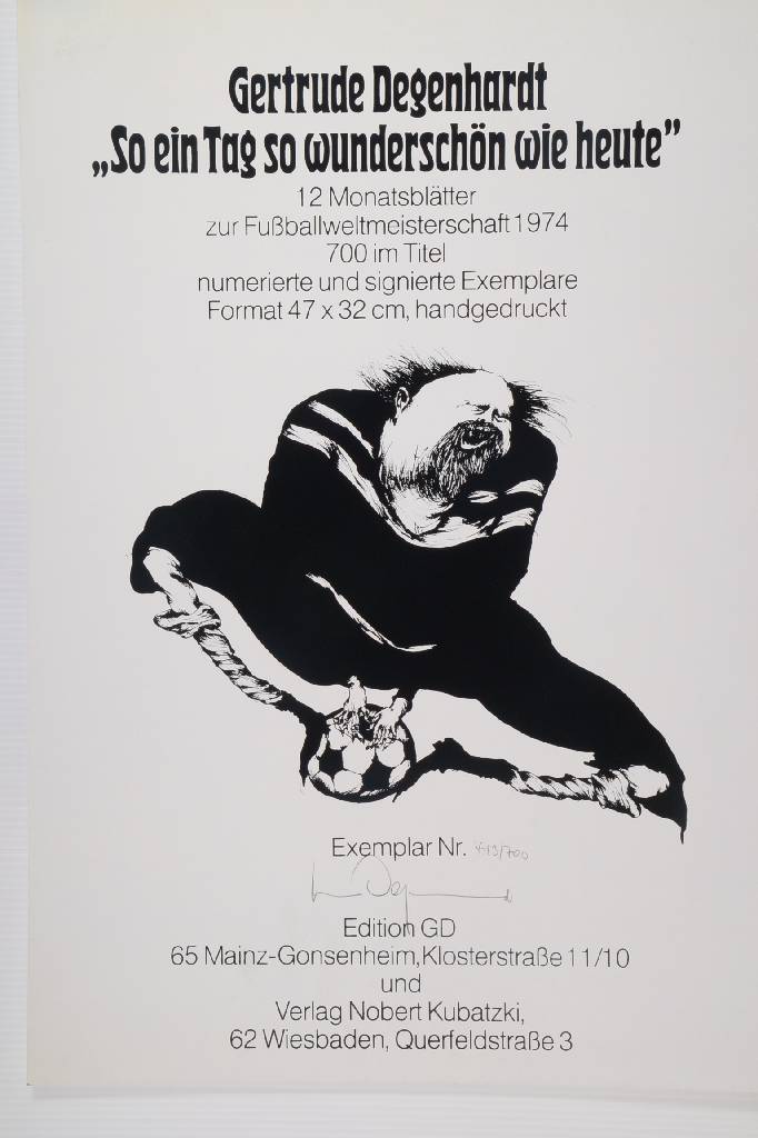 Detail c: Gertrude Degenhardt, geb. 1940 New York, bekannte Deutsche Grafikerin, hier: So ein Tag so wunderschön wie heute, 12 Monatsblätter anlässlich der ...