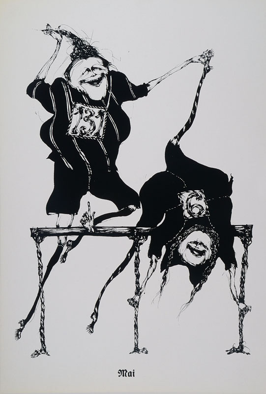 Gertrude Degenhardt, geb. 1940 New York, bekannte Deutsche Grafikerin, hier: Unser Omma in München, 12 Monatsblätter anlässlich der Olympischen ...