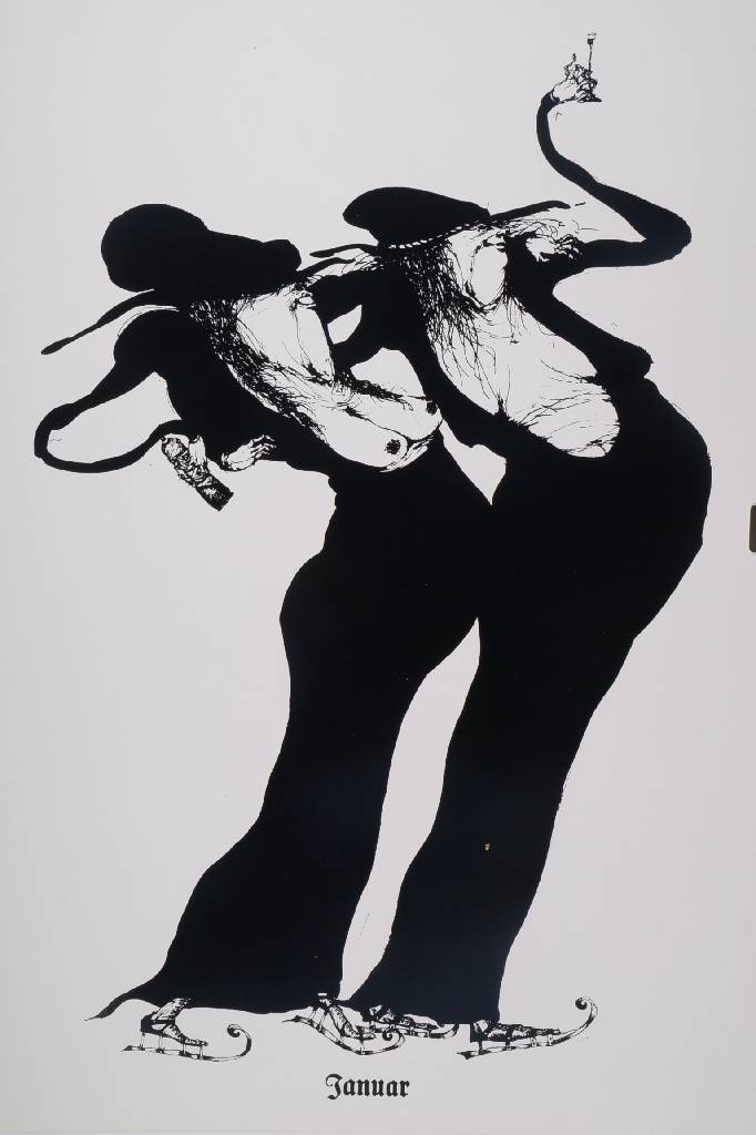 Detail b: Gertrude Degenhardt, geb. 1940 New York, bekannte Deutsche Grafikerin, hier: Unser Omma in München, 12 Monatsblätter anlässlich der Olympischen ...