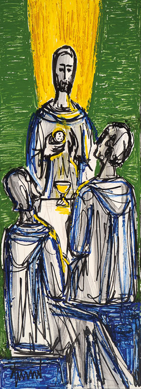 Günther Zeuner, 1923 Dresden - 2011 Speyer, Öl/dünnem Karton, handsigniert, auf Papier befestigt, Blattgr. ca. 92x34 cm