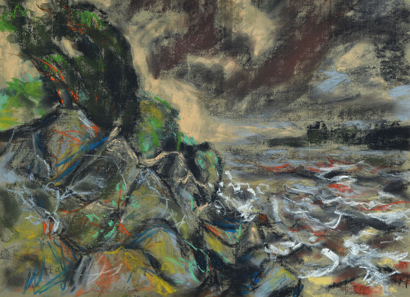 Lothar Malskat, 1913 Königsberg - 1988 Wulfsdorf, Küstenlandschaft, Pastell, signiert, datiert 1974, zusätzlich monogrammiert und bezeichnet ...