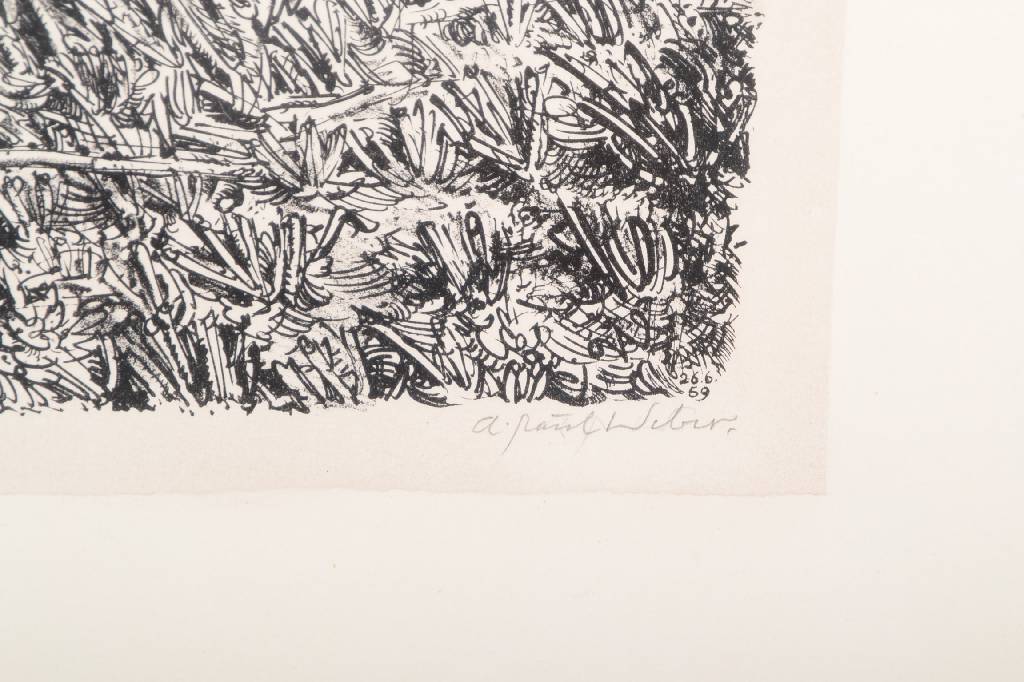 Detail a: A. Paul Weber, 1893-1980, Hamsterpärchen, Lithographie, rechts unten handsigniert, ca. 32x43cm, unter Glas, Rahmen