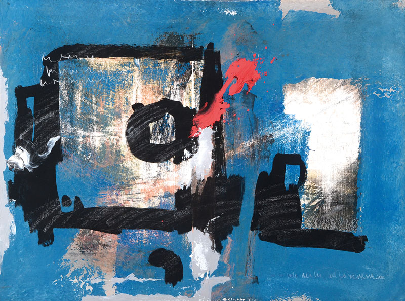 Detail b: Lorenzo Silvestrini, geb. 1948 Venedig, zahlreiche Ausstellungen im In- und Ausland, hier: Konvolut aus drei Gemälden, Acryl/Lwd, unsigniert, je ca. ...