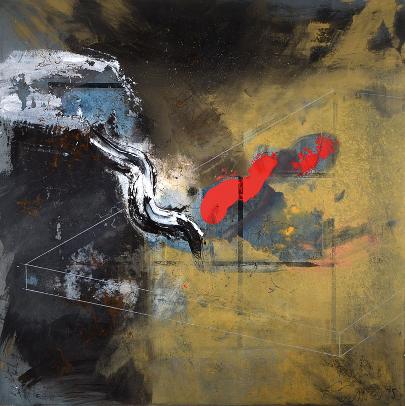 Lorenzo Silvestrini, geb. 1948 Venedig, zahlreiche Ausstellungen im In- und Ausland, hier: Acryl/Lwd, rechts unten signiert und datiert 95, ca. ...