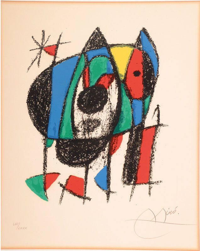 Joan Miro, 1893-1983, Lithographie, aus: der Lithograph II, 1975, handsigniert und nummeriert LVI/LXXX, Lit. Patrick Cramer - Joan Miro, Der ...