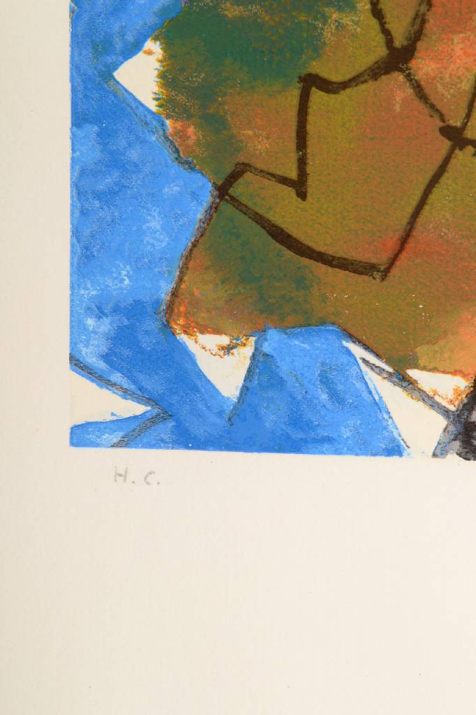Detail b: Mark Tobey, 1890-1976, Lithographie, handsigniert und nummeriert H.C., Motiv ca. 47,5x33 cm, Blattgr. ca. 68,5x50,5 cm, unter Glas gerahmt