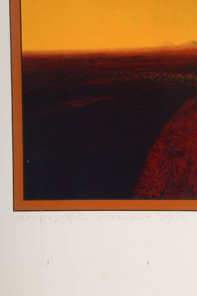 Detail b: Rudolf Hausner, 1914- 1995, Lithographie, Roter Narrenhut, signiert und nummeriert 151/400, betitelt, Motiv ca. 63x53,5 cm, unter Glas gerahmt