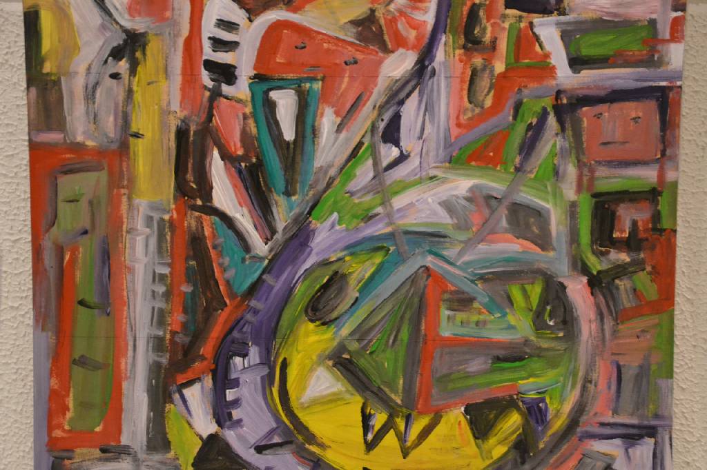 Detail d: Hans Peter Zimmer, 1936-1992, Acryl/Holz, links unten signiert, ca. 63x116,5 cm; Begutachtet von Fr. Dr. Iris Stöckl