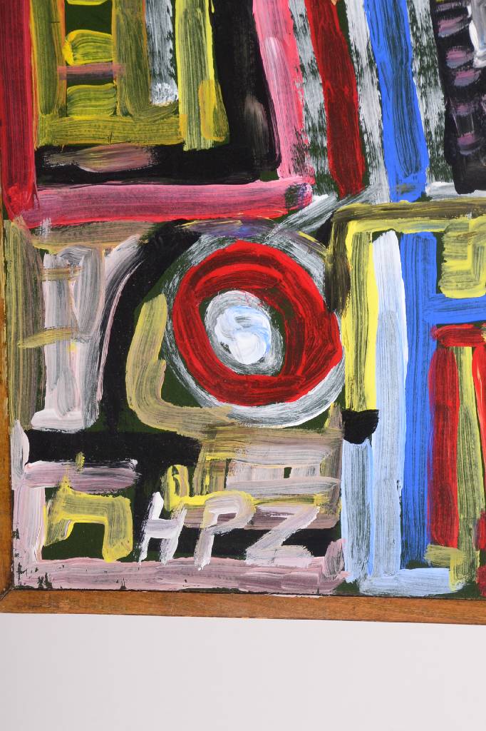 Detail a: Hans Peter Zimmer, 1936-1992, Acryl/Holz, links unten signiert, ca. 65x83 cm; Begutachtet von Fr. Dr. Iris Stöckl