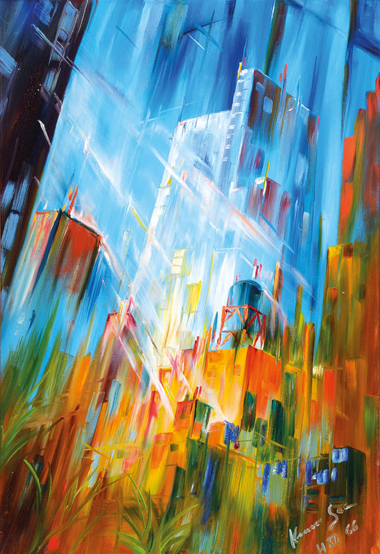 Konrad Zuse, 1910-1995, Öl/Lwd, rechts unten signiert, datiert 66, ca. 60x55 cm, Rahmen