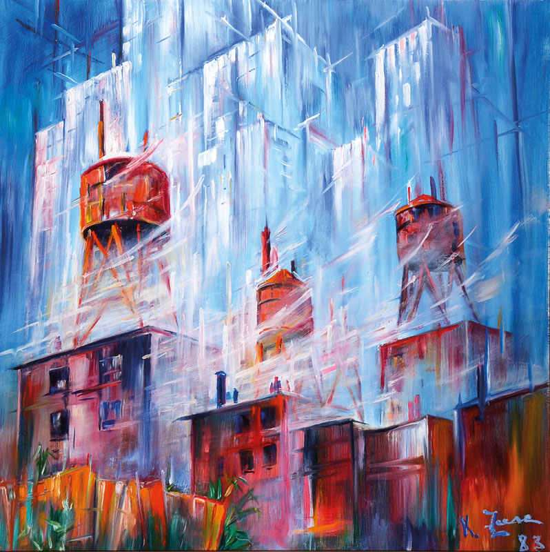 Konrad Zuse, 1910-1995, Öl/Lwd, rechts untensigniert, datiert 83, ca. 80x80 cm, Rahmen