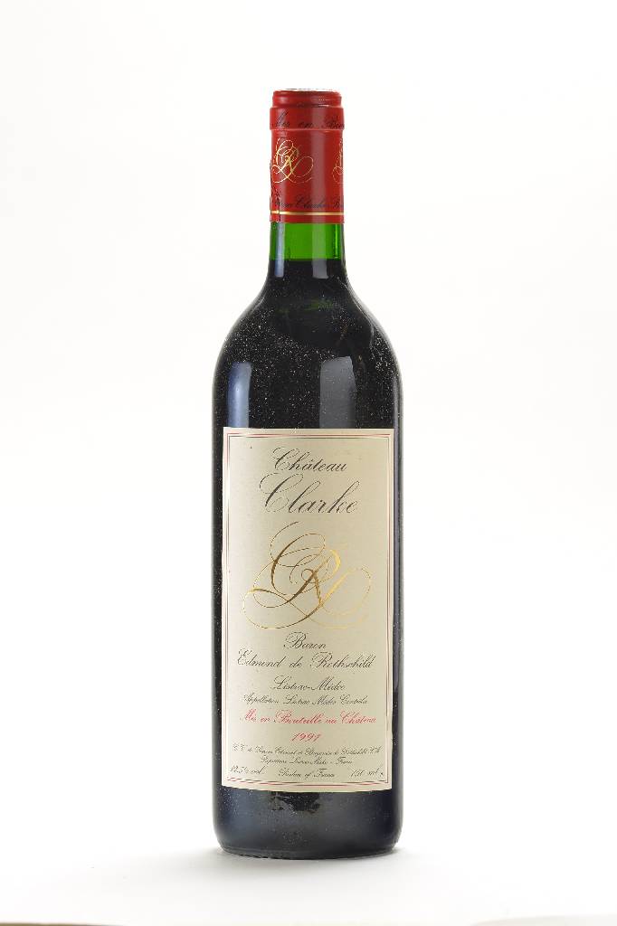 12 Flaschen Chateau Clarke, Baron Edmond de Rothschild, Listrac-Medoc, Jahrgänge: 1980 -1991, je ca. 75 cl, je 13 % Vol, unverkostet,je ca. top ...
