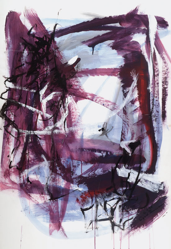 Sigrid Kiesling-Rossmann, geb. 1954, selbständige Künstlerin im Raum Mannheim/Heidelberg, Acryl/Papier, Motiv ca. 99x68.5 cm, Gesamt ca. 135x99.5 ...