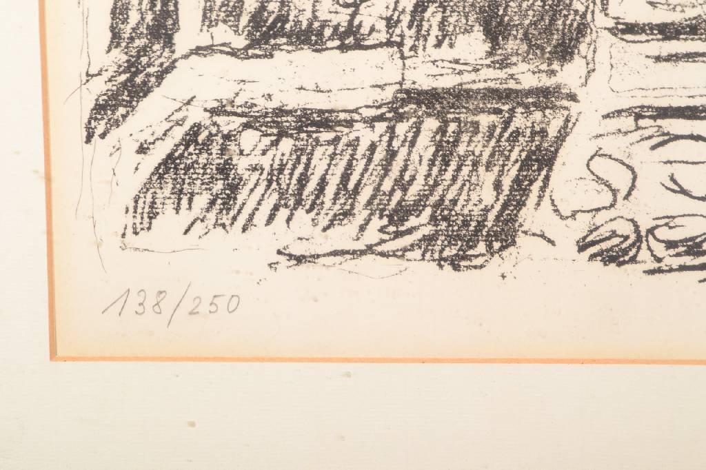 Detail b: Hans Purrmann, 1880-1966, Kapelle und Brunnen in Levanto, Lithographie, rechts unten Stempelsignatur und dat. 66, num. 138/250, ca. 43x50cm, leicht ...