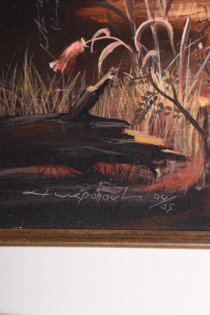 Detail a: Christos Antonaropoulos, geb. 1958, Griechischer Künstler, hier: Öl/Lwd, links unten signiert und datiert 04/05, ca. 55x45 cm, Rahmen