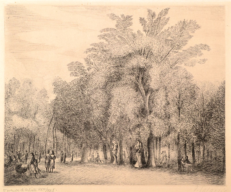 Dimitrios Emmanuel Galanis, 1882-1966, Griechischer Künstler, hier: Radierung, signiert und nummeriert Epreuve d´artiste XXIII/XXV, Platte ca. ...