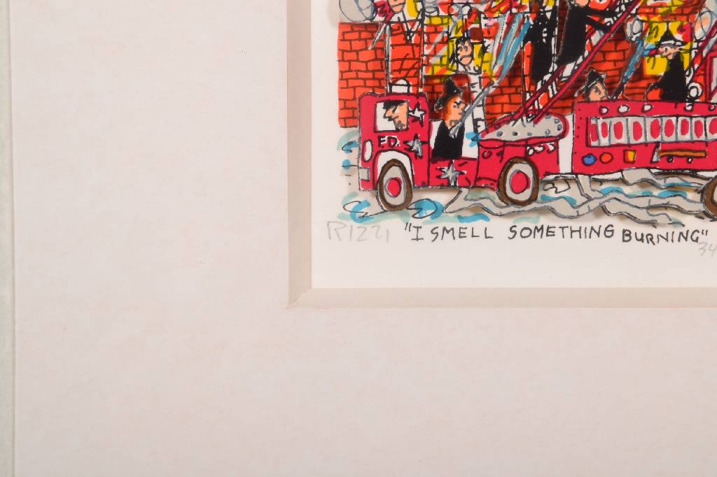 Detail a: James Rizzi, 1950-2011, 3D-Lithographie, I Smell something Burning, signiert und nummeriert 347/350, ca. 6x8 cm, PP