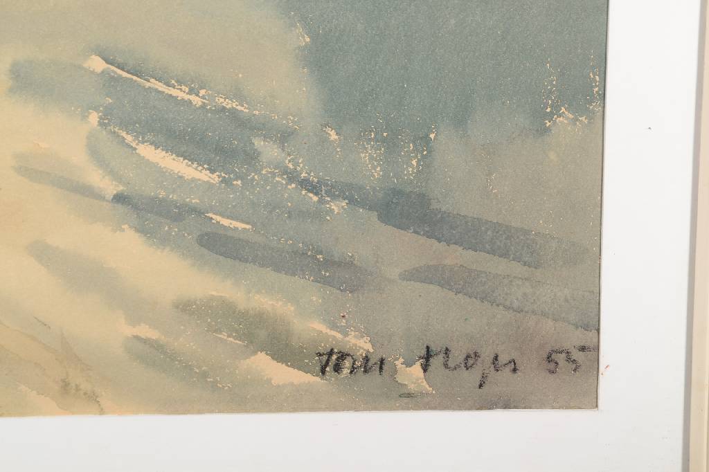 Detail a: Tom Hops, 1906-1976, Aquarell auf Papier, rechts unten signiert, datiert 55, ca. 43x56 cm, PP, unter Glas gerahmt