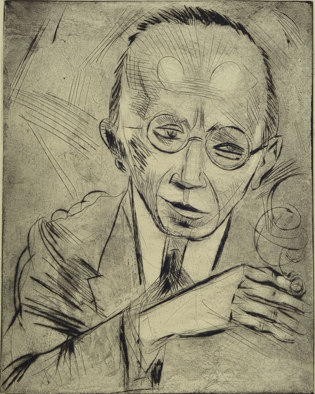 Max Pechstein, 1881-1955, Der Kritiker, Radierung, Platte ca. 39x31 cm, Blattgr. ca. 48x35,5 cm