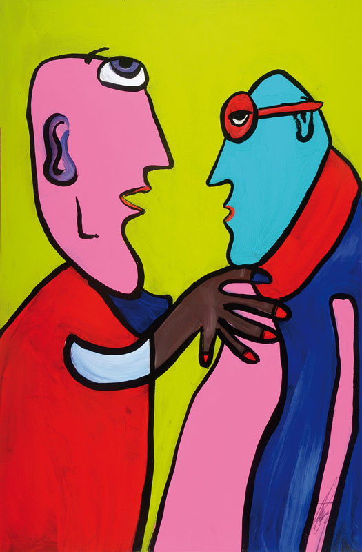 Detail b: Michael Frey, zeitgenössischer Künstler aus Landau, Konvolut aus drei Gemälden, Acryl/Lwd, je signiert, je ca. 60x90 cm