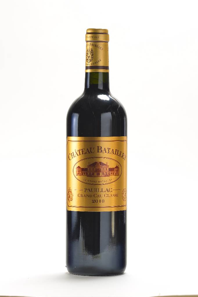 12 Flaschen 2010 Chateau Batailley, Pauillac, Grand Cru Classe, je ca. 75 cl, je ca. into neck, 13,5% Vol., unverkostet, in Originalholzkiste, sehr ...