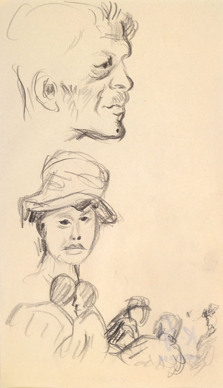 Karl Hubbuch, 1891-1979, Bleistiftzeichnung, rückseitig Nachlaßstempel,Blattgr. ca. 19,4x11,5 cm, PP