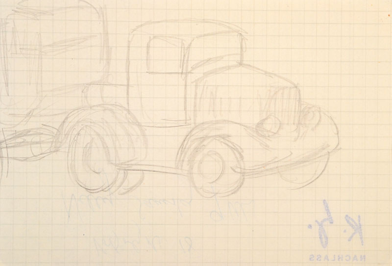 Karl Hubbuch, 1891-1979, Bleistiftzeichnung, rückseitig Nachlaßstempel, ebenso beschr., Blattgr. ca. 10x14,5 cm, PP