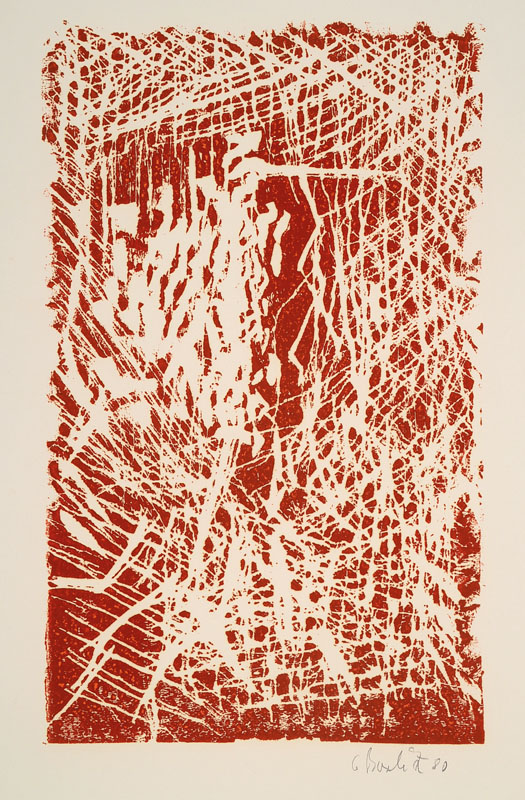 Georg Baselitz, geb. 1938, Farbholzschnitt auf Bütten, handsigniert, aus 1980, Blattgr. ca. 78,5x58,0 cm