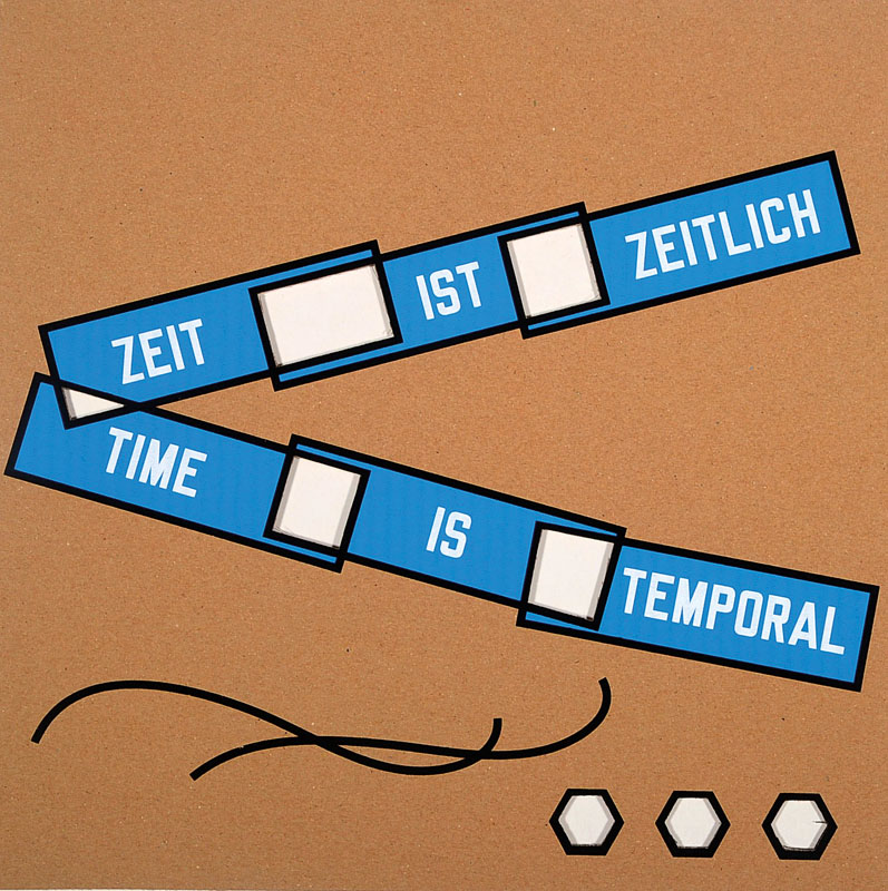 Lawrence Weiner, geb. 1942, Siebdruck mit Cutout auf Karton, rückseitig handsigniert, Blattgr. ca. 35x35 cm