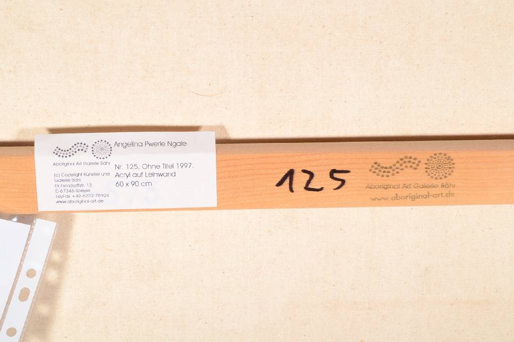 Detail b: Angelina Pwerle Ngale, geb. 1950, ist die Sprecherin der Anmatyerre, begann 1988 mit ihrer künstlerischen Tätigkeit, verschiedene Ausstellungen in ...
