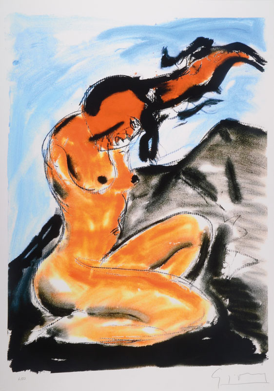 Stefan Szczesny, geb. 1951, Dancing on the stage, Giclee auf handgemachtem Baumwollpapier, handsigniert und nummeriert 6/50, Blattgr. ca. 81x61 cm