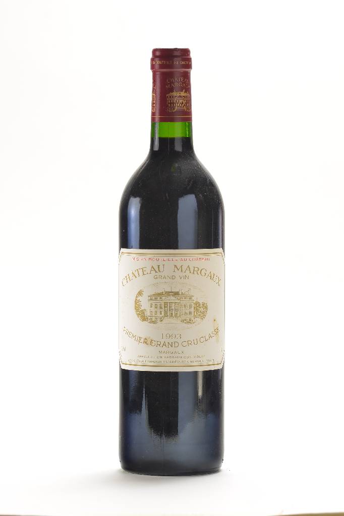 1 Flasche 1993 Chateau Margaux, Margaux, Premier Grand Cru Classe, ca. 75 cl, into neck, Jean Marc Quarin 90/100 Punkte, unverkostet , Etikett l. ...