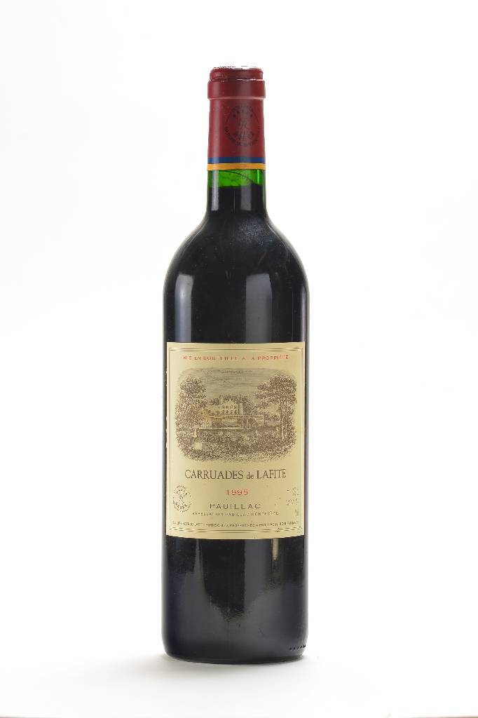 1 Flasche 1995 Carruades de Lafite, Pauillac, ca. 75 cl., 13% Vol., into neck, unverkostet, selten im Angebot, 87 Parker Punkte, Etikett l. ...
