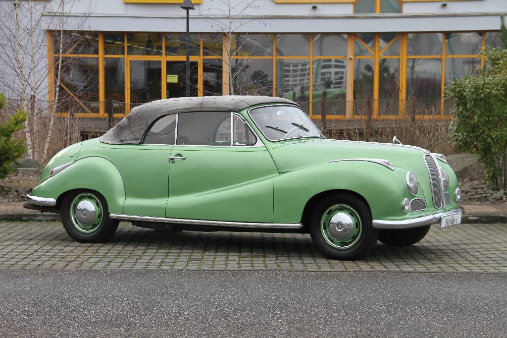 BMW 501/6 Baur Cabriolet Barockengel, EZ 07.1955, Laufleistung 47.187 miles abgelesen, HU 08.2016, H-zulassungsfähig, 74 kW/ 100 PS, 8-Zylinder, ...