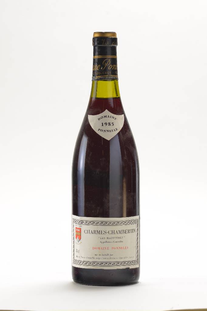 4 Flaschen 1985 Domaine Ponelle Charmes Chambertin, "Les Mazoyeres", Cote d'Or, je ca. 75 cl, Abstand zwischen Wein und Kapsel: ca. ...