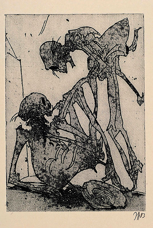 Janssen, Horst, 1929-1995, Radierung aus Pfänderspiel, handsign. und dat. 83, ca. 16 x 11 cm, PP