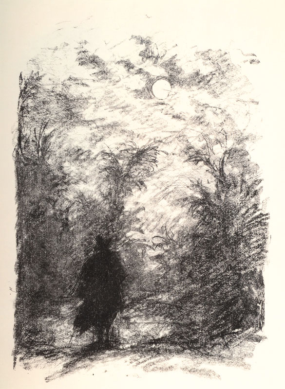 Hans Meid, 1883-1957, Konvolut aus drei Lithographien auf Zandersbütten, aus: Johann Wolfgang von Goethe Gedichte, "Vollmond", ...