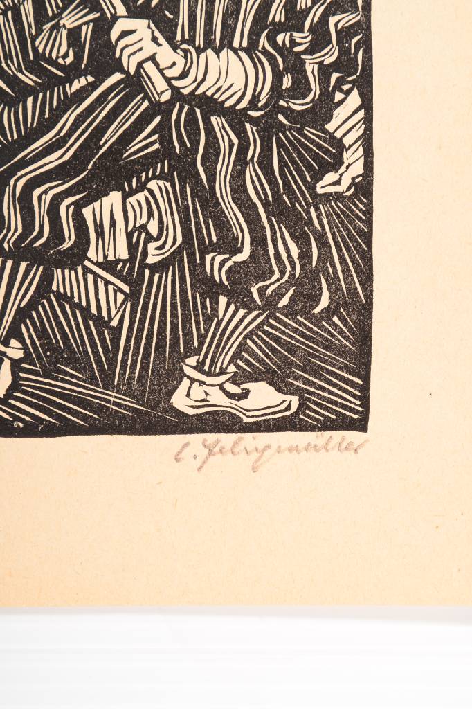 Detail a: Conrad Felixmüller, 1897-1977, Holzschnitt, rechts unten signiert, Blattgr. ca. 19x11,5 cm