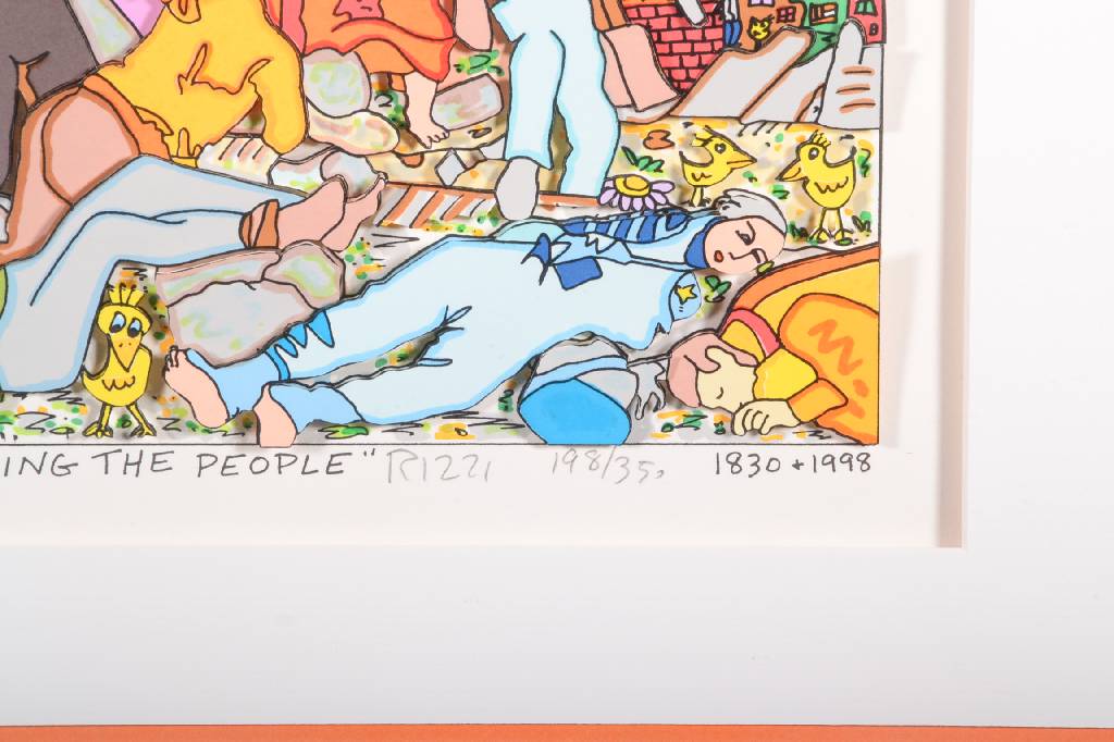 Detail a: James Rizzi, 1950-2011, 3D-Lithographie, Liberty Leading the people, signiert und nummeriert 198/350, datiert 1830+1998, Motiv ca. 19,5x24,5 cm, ...