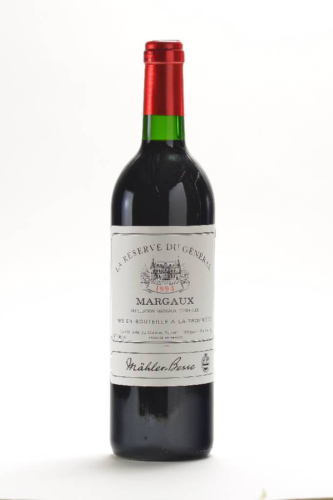 3 Flaschen 1994 Mähler-Besse La Reserve du General , Margaux, Zweitwein von Chateau Palmer, je ca. 75 cl, je ca. into neck, 12% Vol., unverkostet, ...
