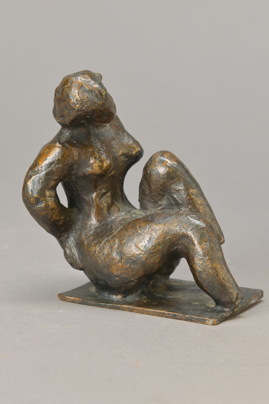 Emil Krieger, 1902-1979, weiblicher Akt, Bronzeskulptur, H. ca. 14cm