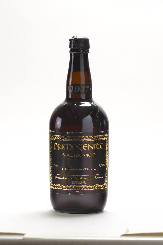 1 Flasche Primogenito Solero Viejo 1937, Madurado en Madera, abgefüllt Aragon Spanien, 17% vol., 0.75cl, unverkostet, Kapsel besch. bzw. teilweise ...