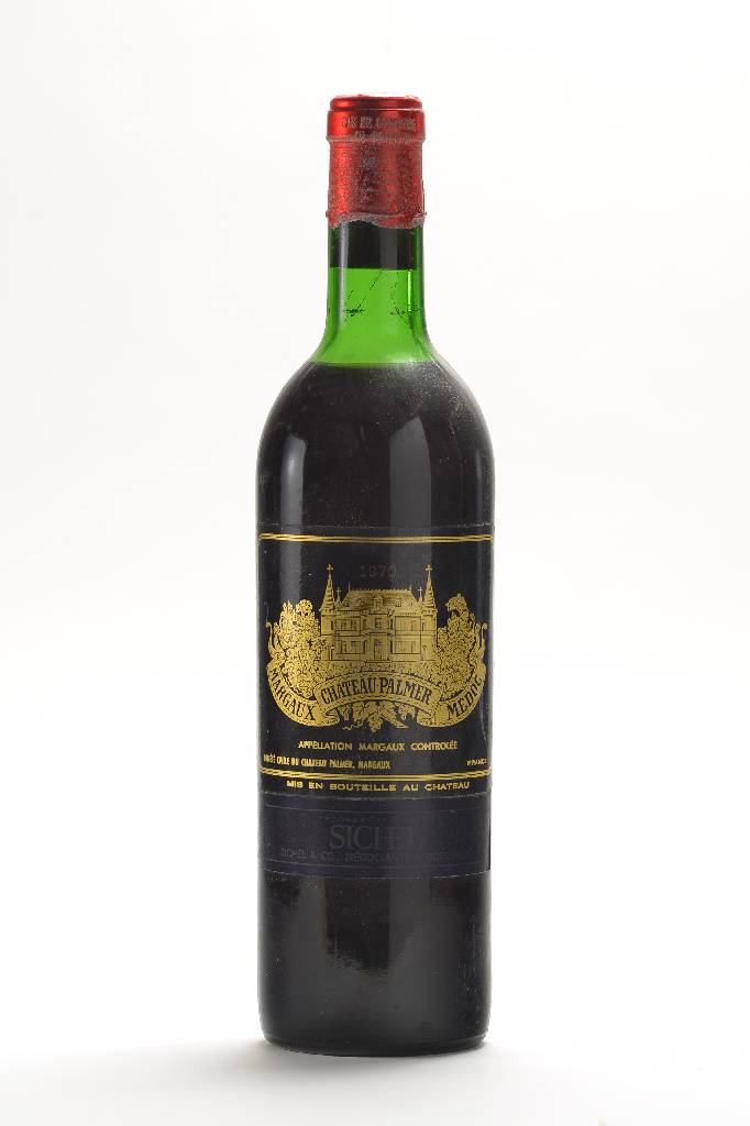 1 Flasche 1970 Chateau Palmer, Margaux, upper mid shoulder, ca. 75 cl, unverkostet, Vertrieb durch Sichel & Co/Bordeaux, selten imAngebot, ...