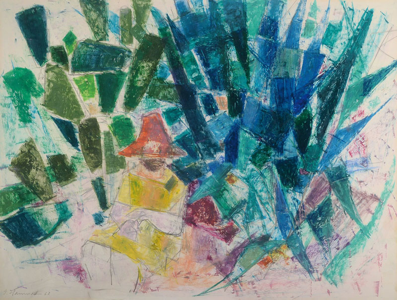 Detail a: Unbekannter Zeitgenössischer Künstler, Konvolut aus zwei Mischtechniken auf Papier, je signiert, datiert (19)62 bzw. (19)82, PP, ca. 53,5x70,5 cm, ...