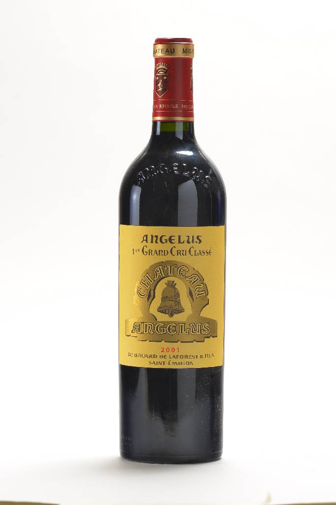 1 Flasche 2001 Chateau Angelus, Saint -Emilion, Premier Grand Cru Classe, ca. 75 cl,13,5% Vol., ca. high fill, unverkostet, sammelwürdig, ...