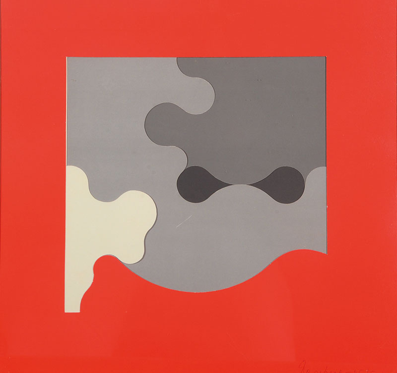 Karl Gerstner, geb. 1930, Algorithmus, handsigniert, num. 45/500, ca. 31x31cm, unter Glas, Rahmen